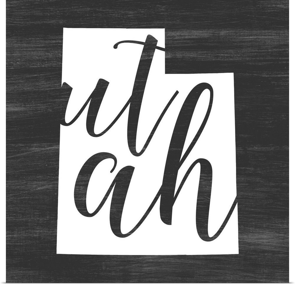 Utah state outline typography artwork.