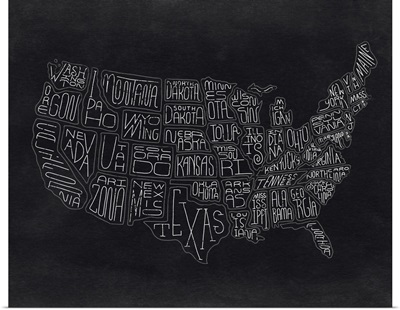 Homemade Chalk Map Of The United States