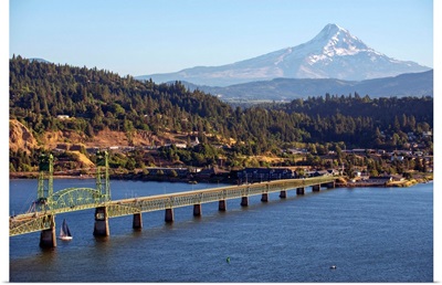 Hood River Bridge With Mount Hood, Portland, Oregon