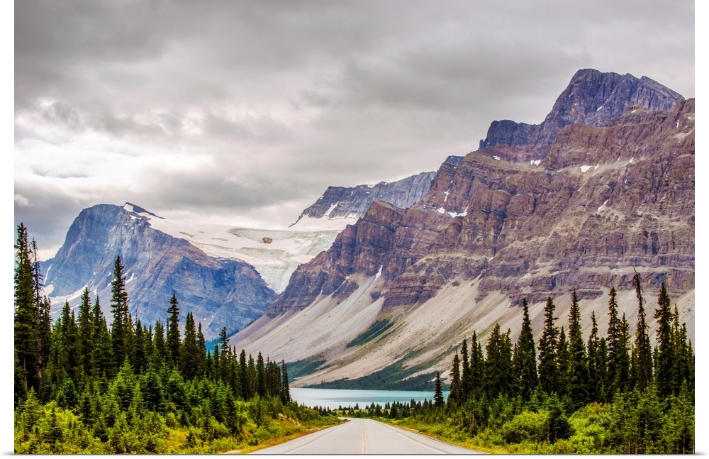View of Crowfoot mountain from Icefiels Parkway in Banff National Park, Alberta, Canada.