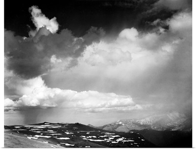 In Rocky Mountain National Park, Mountain Tops, Low Horizon, Dramatic Clouded Sky