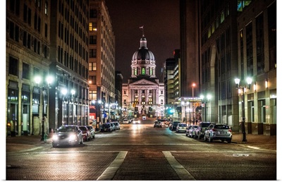 Indiana State House at Night