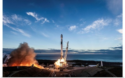 Iridium-8 Mission Falcon 9 Against Blue Sky, Vandenberg Air Force Base, California