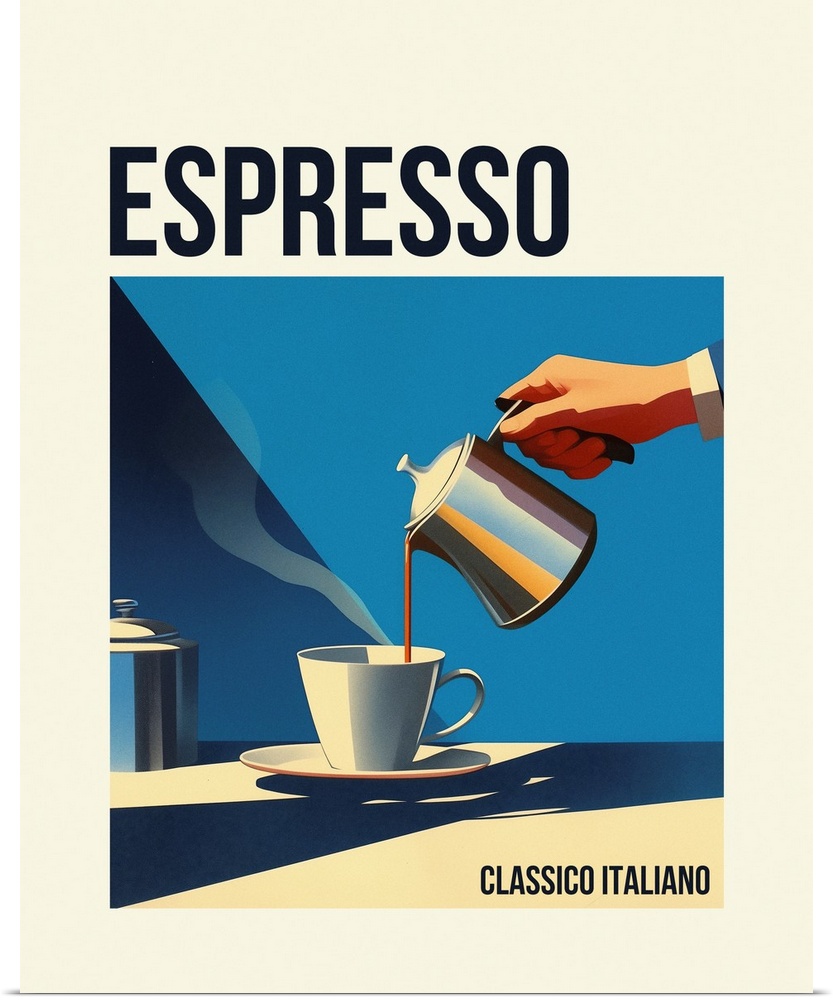 Italian Espresso - Retro Food Advertising Poster