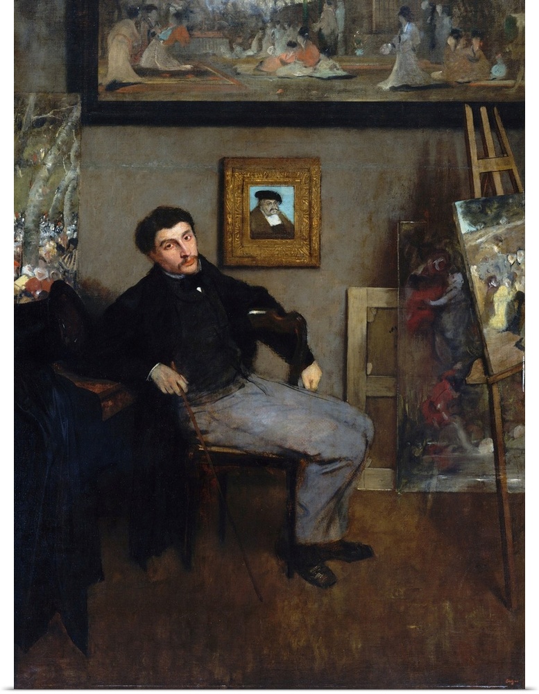 The fashionable painter James Tissot was Degas's friend and mentor in the 1860s and early 1870s. Posed in a studio, top ha...