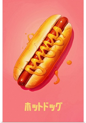 Japanese Hotdog Graphic Illustration
