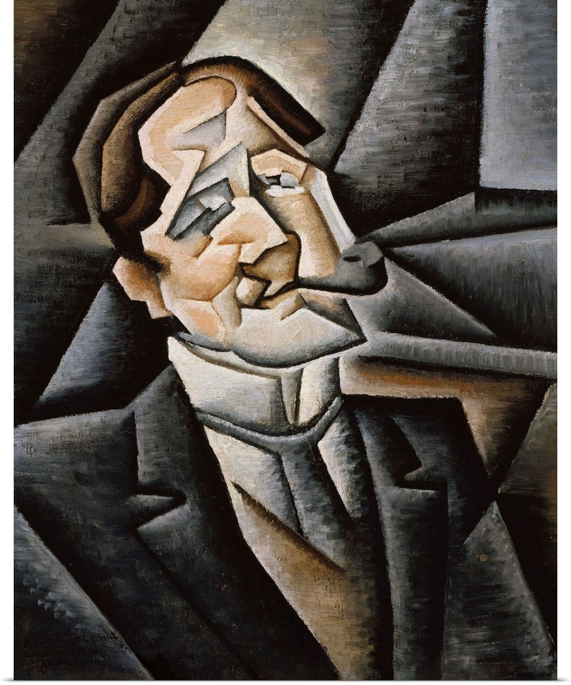 The rosy features of the sitter's face have a humorous expression, distinguishing Juan Gris's work from Picasso's Cubist p...