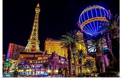 Las Vegas Strip - Eiffel Tower and Hot Air Balloon