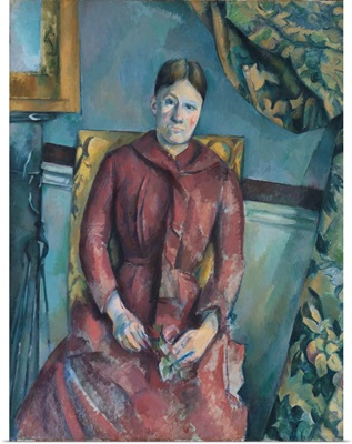 Madame Cezanne (Hortense Fiquet, 1850-1922) in a Red Dress