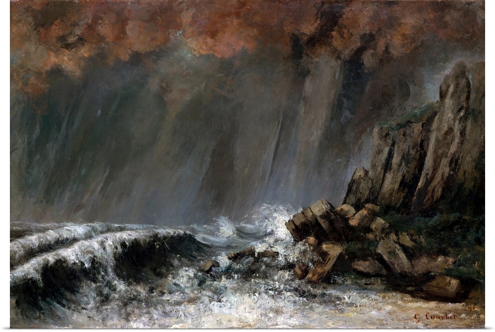 Courbet first witnessed a waterspout at Trouville, a village on the Channel Coast, in 1865 or 1866. This dramatic phenomen...