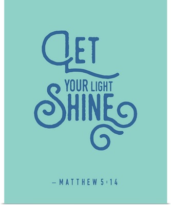 Matthew 5:14 - Scripture Art in Blue and Teal