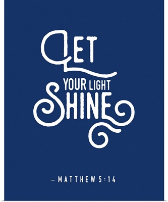 Matthew 5:14 - Scripture Art in White and Navy