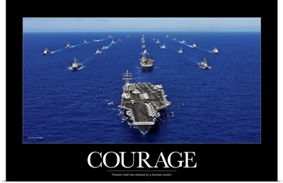 Military Poster: Aircraft carrier USS Ronald Reagan transits the Pacific Ocean
