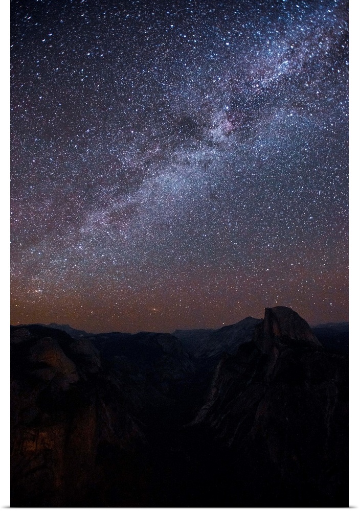 View of the Milky Way in Yosemite National Park, California.