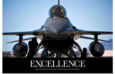 Motivational Poster: Air Force Poster: U.S. Air Force crew chiefs do pre-flight checks