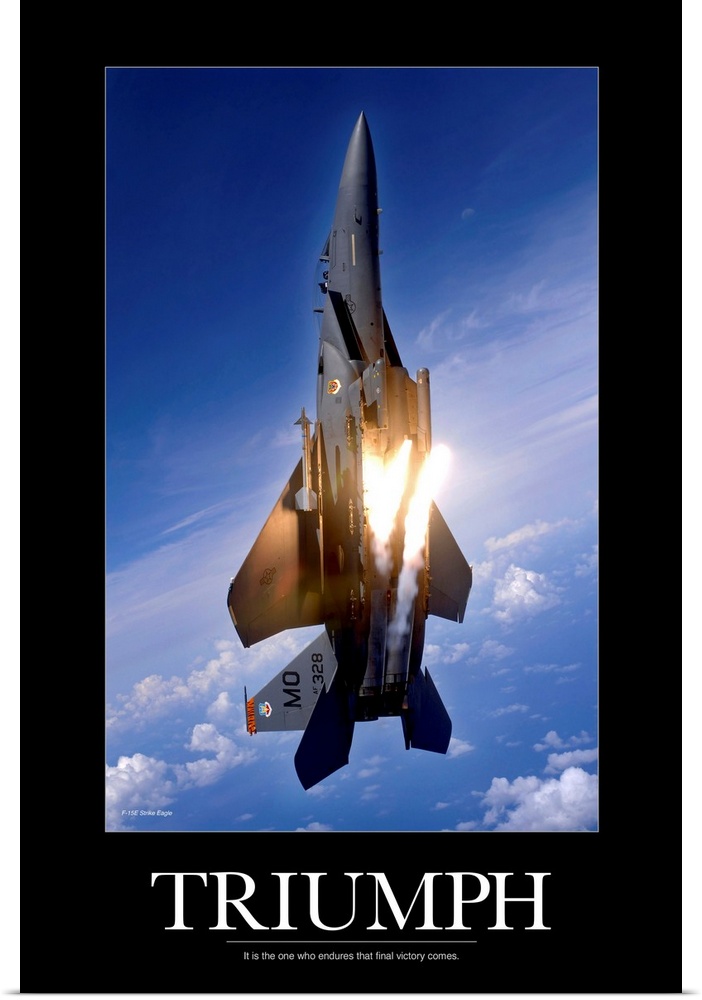 Motivational Poster: An F-15E Strike Eagle pops flares
