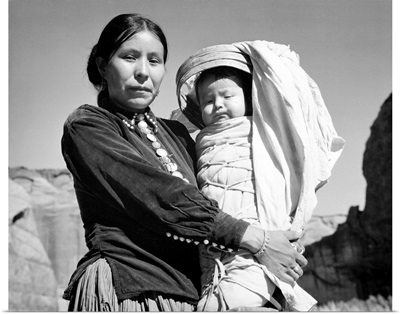 Navajo Woman And Infant, Canyon De Chelle, Arizona