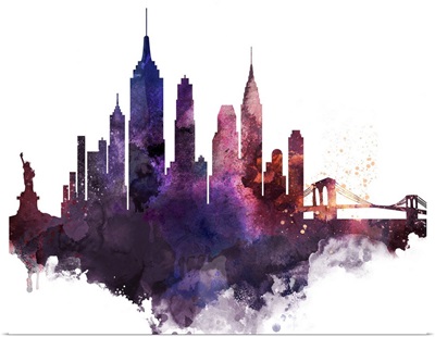 New York City Watercolor Cityscape II