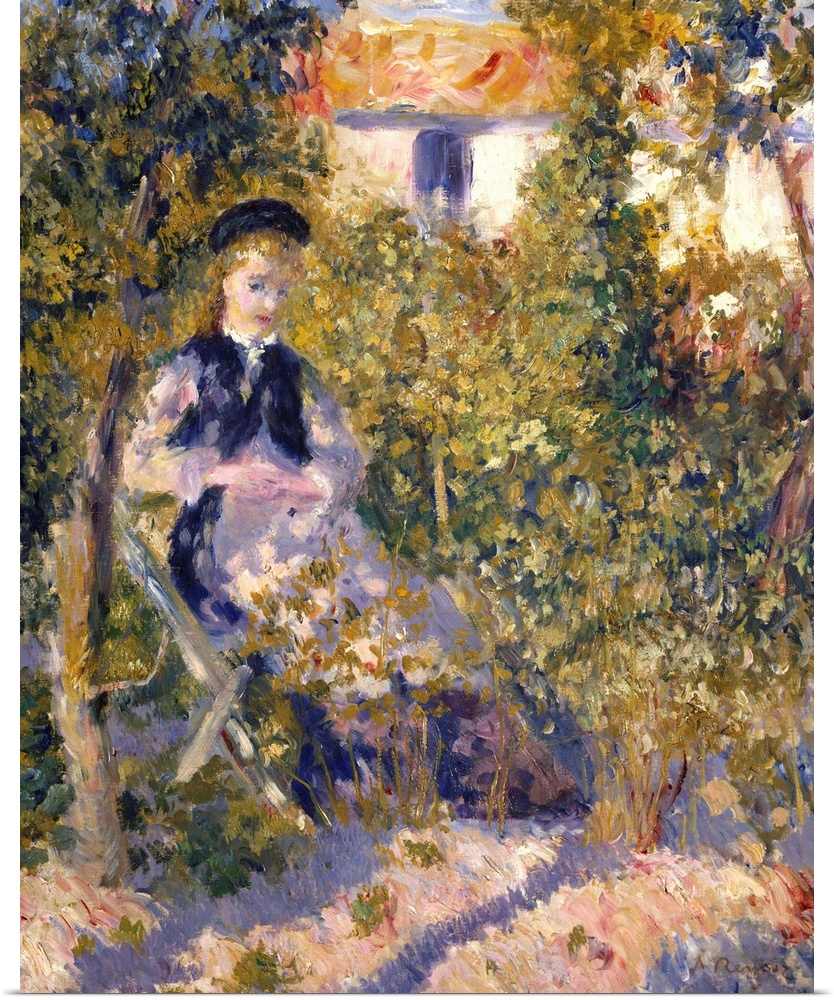 Renoir's model, Nini Lopez, sits in the large garden adjacent to the artist's studio at 12 rue Cortot, in Montmartre. The ...