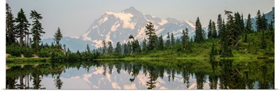 Panoramic View Of Picture Lake And Mount Shuksan, Mount Baker Wilderness, Washington