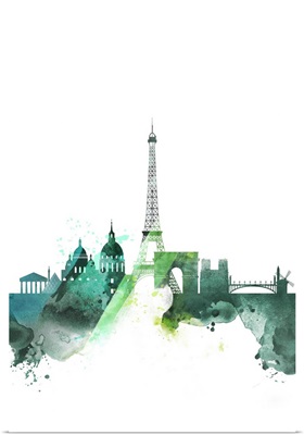 Paris Watercolor Cityscape
