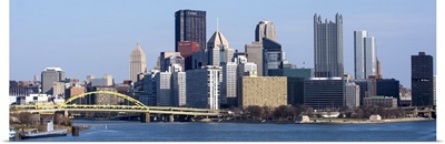 Pittsburgh City Skyline and Fort Pitt Bridge