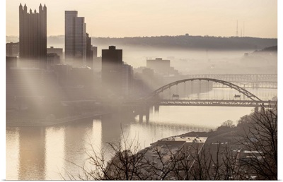 Pittsburgh City Skyline on a Foggy Day