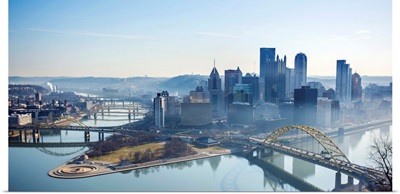Pittsburgh City Skyline with Morning Dew
