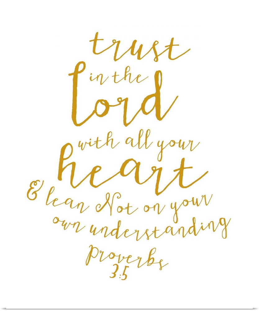 Handlettered Bible verse reading Trust in the Lord with all your heart and lean not on your own understanding.