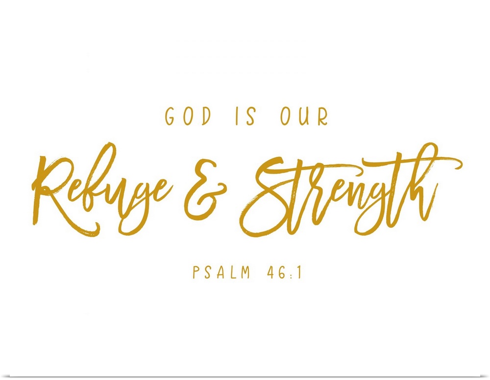Handlettered Bible verse reading God is our refuge and strength.