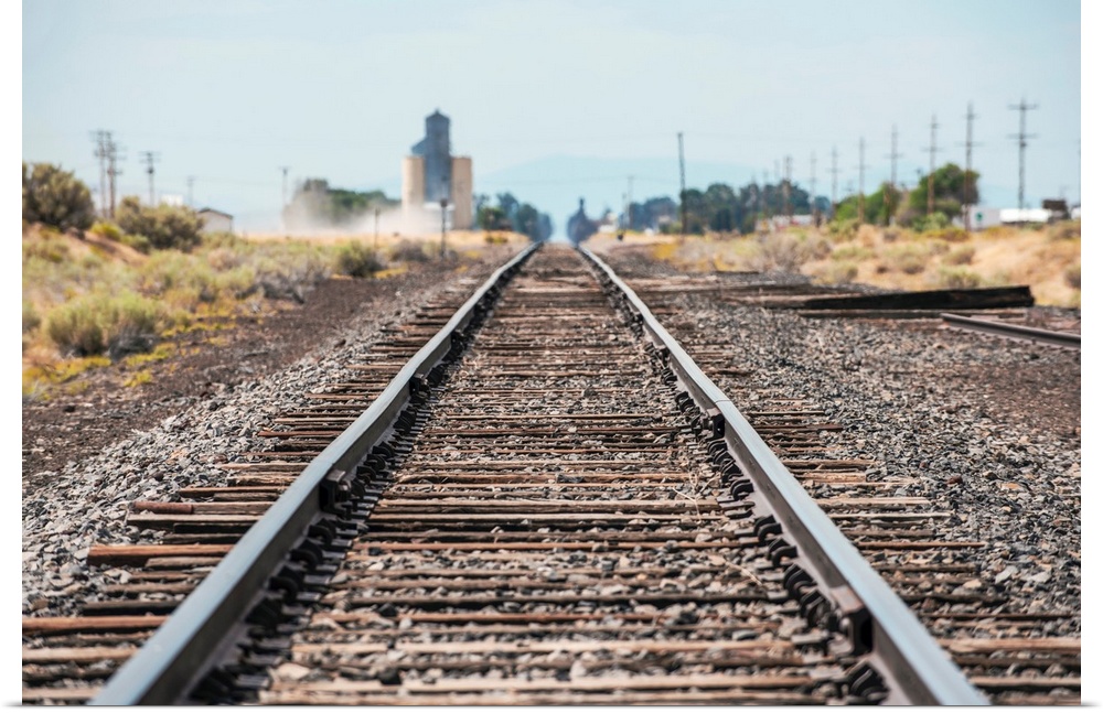 View of railroad tracks near Lake Tahoe in California and Nevada.