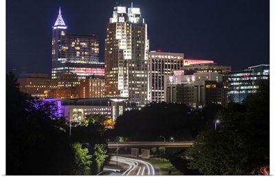 Raleigh Skyline at Night, North Carolina