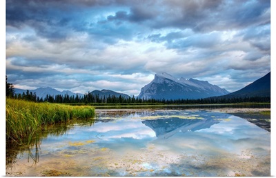 Reflection Of Mount Rundle On Vermilion Lakes, Banff National Park, Alberta, Canada