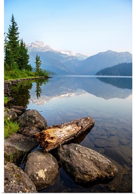 Reflection On Callaghan Lake With Rocks In British Columbia, Canada