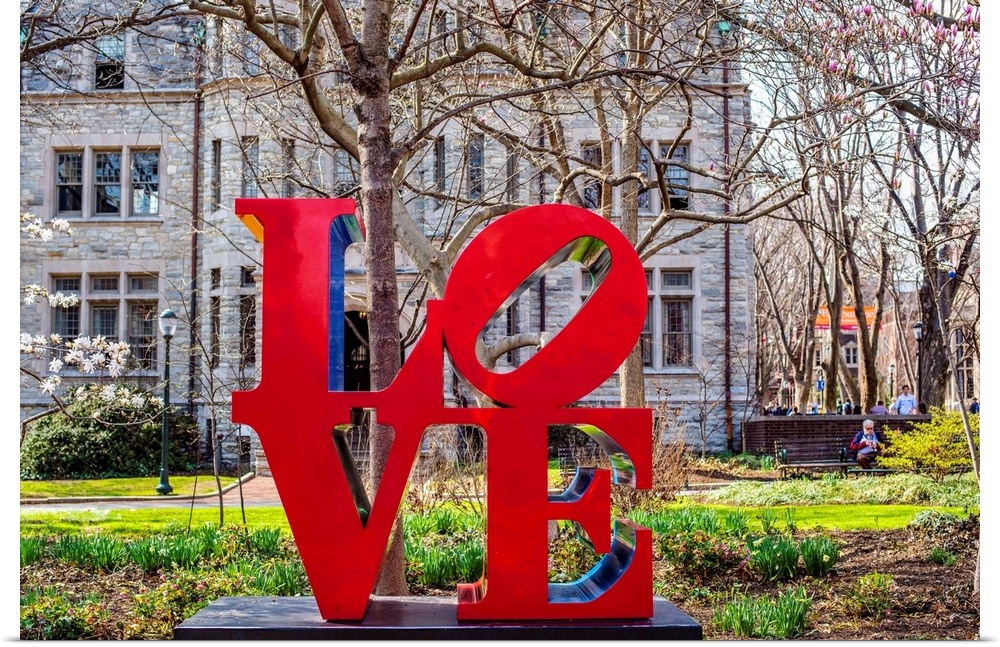 Robert Indiana's Love sculpture at University of Pennsylvania in Philadelphia.