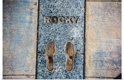 Rocky's footprints atop the Rocky steps