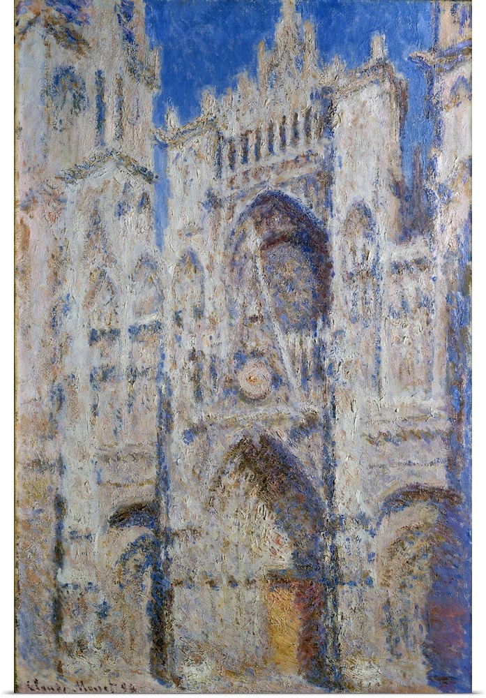 Monet painted more than thirty views of Rouen Cathedral in 1892-93. Moving from one canvas to another as each day progress...