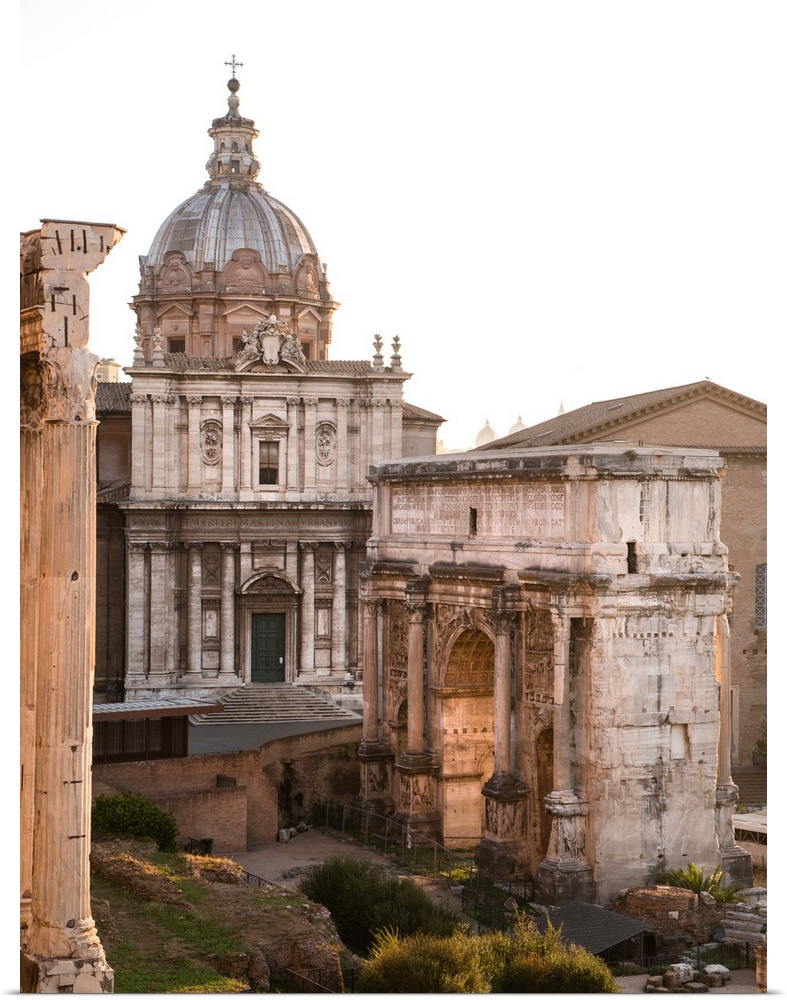 Photograph of part of Santi Luca e Martina Church at the Roman Forum.
