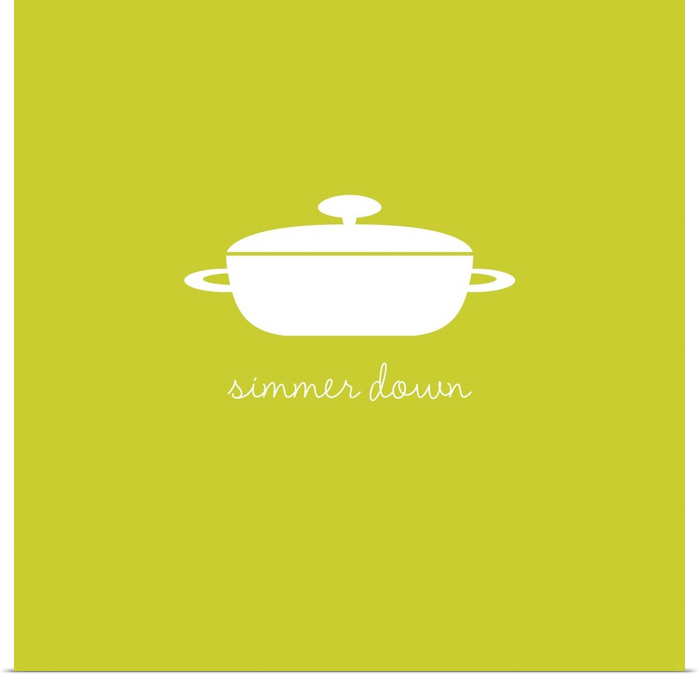 Minimalist kitchen art with a retro vibe, combining everyday phrases with kitchen tools and food.