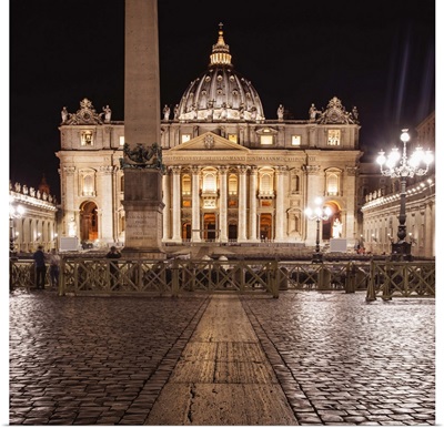 St. Peter's Basilica at Night, Vatican City, Italy, Europe