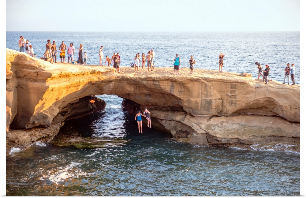 The Sunset Cliffs in San Diego are known for their picturesque landscape and are popular for cliff diving.