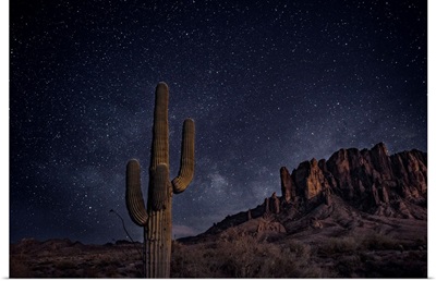 Superstition Mountains At Night, Phoenix, Arizona