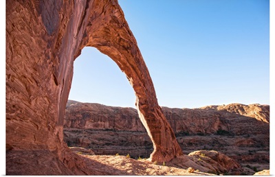 The Corona Arch overlooking Bootlegger Canyon in Arches National Park, Utah