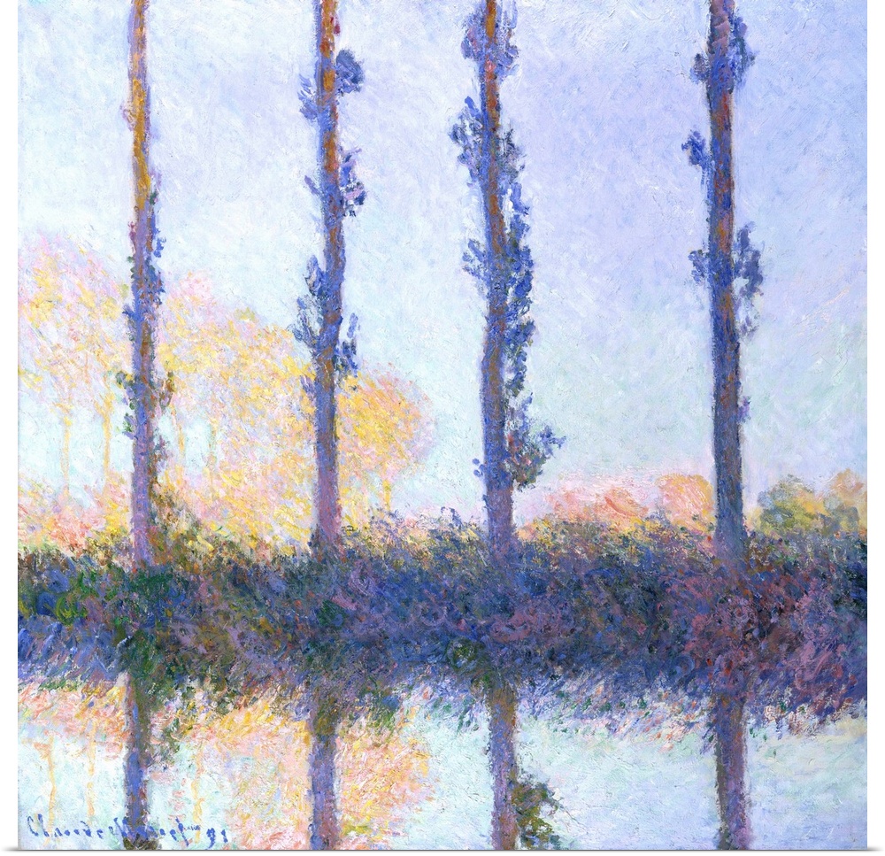 During summer and fall 1891 Monet painted a series of views of poplars along the Epte River, at Giverny. Completion of the...