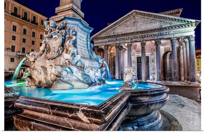 The Pantheon Fountain, Piazza della Rotond, Rome, Italy, Europe