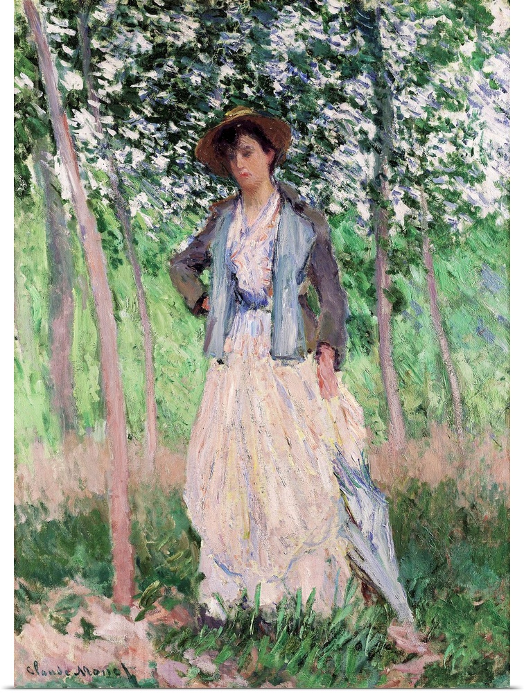 This painting of Suzanne Hoschede in the meadows just south of Le Pressoir, Monet's home at Giverny, was probably made in ...