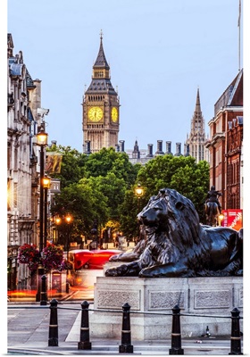 Trafalgar Square and Big Ben, London, England, UK