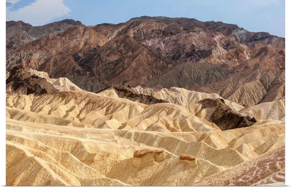 View of the folding formations of Tucki Mountain in Death Valley, California.