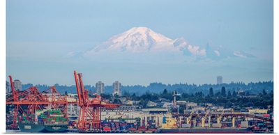 Vancouver Harbor With Mount Baker, Vancouver, British Columbia, Canada