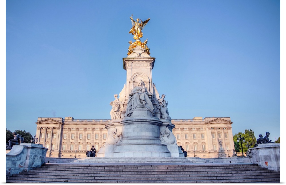 The Victoria Memorial is located near Buckingham Palace and is a monument to Queen Victoria.